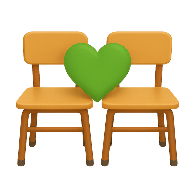 Corazon sobre sillas